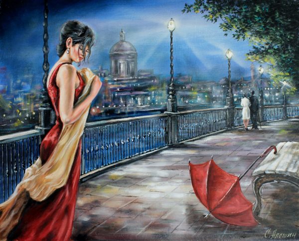 ДЕВУШКА В ВЕЧЕРНЕМ ГОРОДЕ